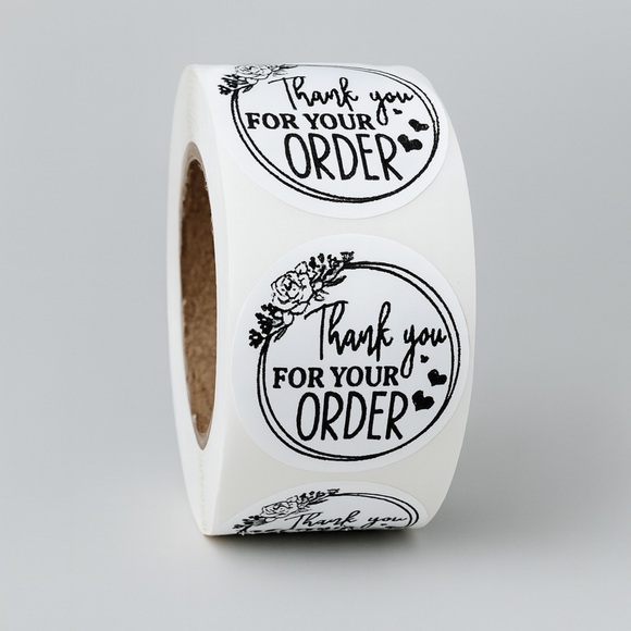 STICKERAFT Other - Thank You for your order 1" Round Stickers (100 roll ) NWT Shipping Supplies